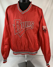Vintage Chicago Bulls Jacket Mens XL Chalk Line Pullover Team Logo 90s NBA - £40.20 GBP
