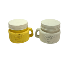 Mason Jar Painted Yellow White 2 oz Mini Easter Candy Storage - $4.73
