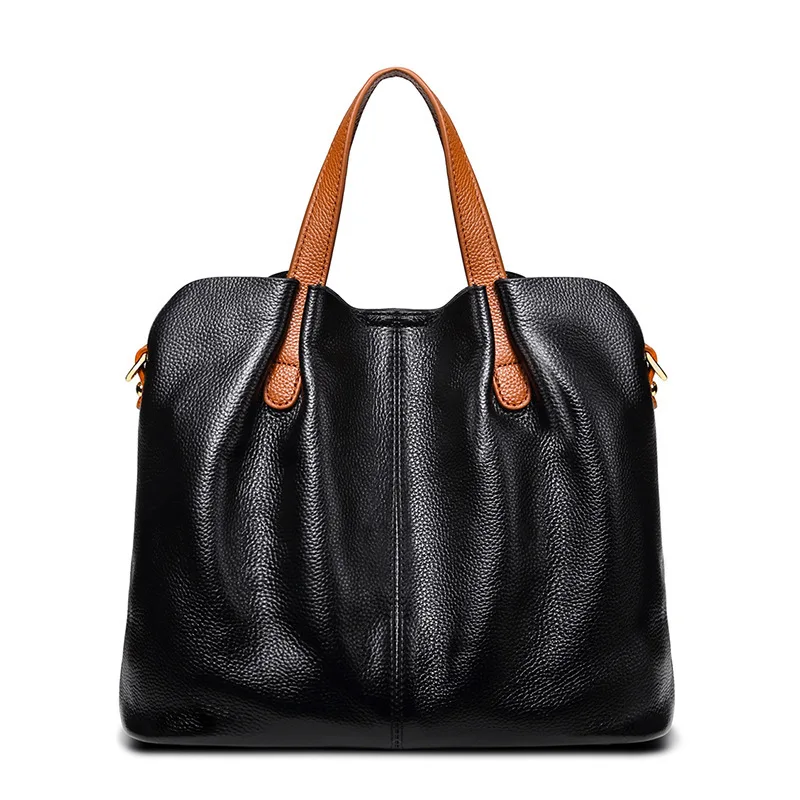 Genuine Leather Women&#39;s Bags Fashion Commute Handbags Solid Color Tote M... - $230.86