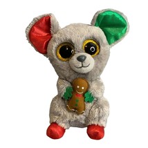 Ty Beanie Boos Silk Mouse MAC Gray Plush stuffed Animal Toy holding gingerbread - £4.66 GBP