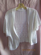 Lace White Cover Up Women’s Size Large Thin Cardigan - £7.87 GBP