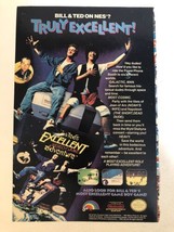1991 Bill And Ted’s Excellent Adventure NES Nintendo Vintage Print Ad pa20 - £11.61 GBP