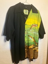 National Wildlife Federation DAVID CAREY Shirt Mens L Fish Panel Outdoors - $19.00