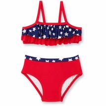 Ocean Pacific 2 Piece Girls Swim Suit UPF 50+ Size 0-3 Months Tiered Ruffle Star - £7.69 GBP