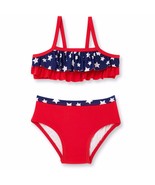 Ocean Pacific 2 Piece Girls Swim Suit UPF 50+ Size 0-3 Months Tiered Ruf... - £7.74 GBP