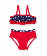 Ocean Pacific 2 Piece Girls Swim Suit UPF 50+ Size 0-3 Months Tiered Ruf... - $203.18 MXN