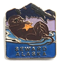 Seward Alaska Sea Otter Pin Wildlife Marine Animal Souvenir Scenic Natur... - $10.99