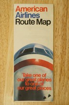 VINTAGE Paper Ephemera American Airlines Transportation Route Map 1974 - £10.11 GBP
