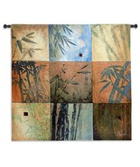 44x44 BAMBOO NINE PATCH Don Li-Leger Asian Tropical Tapestry Wall Hanging  - £108.54 GBP