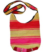 Tricolor Woven Stripe Boho Shoulder Bag - $32.73
