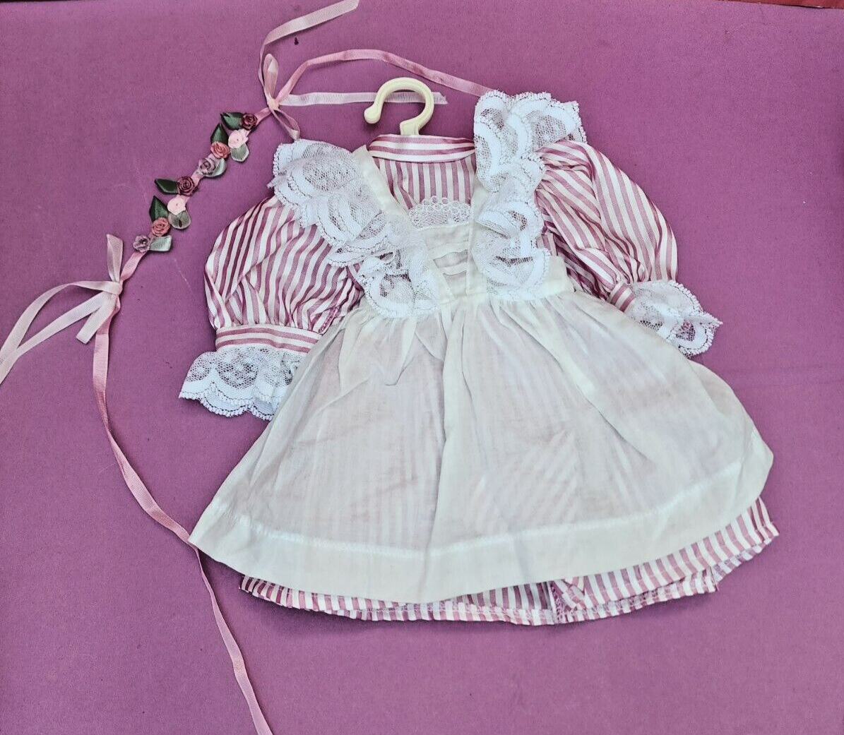 American Girl Pleasant Doll Company Samantha Birthday Dress Lacy Pinafore  - $55.86