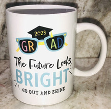 2023 Grad The Future Looks Bright Go Out &amp; Shine 14oz Mug Home Work Coffee Cup - £11.77 GBP