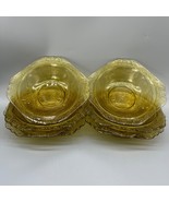 8 - Vintage Federal Glass Madrid Collection Amber Bowls 7&quot; Depression Gl... - $89.03 CAD