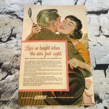 Vintage 1956 Print Ad Lennox Air Conditioning Romantic Advertising Art - $9.89