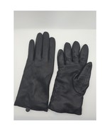 Women’s Genuine Leather Gloves Size Small Black Classic Lined Winter Dress - $23.38