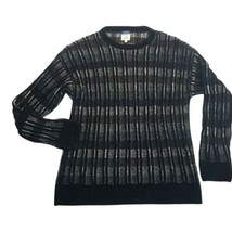 Vintage Cousin Johnny Mens size Large Velour  Sweater Dad Style Black Gr... - £10.63 GBP