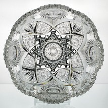 Hoare Signed Blazed Hobstar &amp; Fan Brilliant Cut Bowl, Antique ABP Intricate 8&quot; - £347.64 GBP