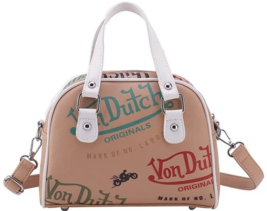 Von Dutch Handbag Designer Off White/Beige Hearts Purse HandBag Chrome m... - £24.83 GBP+