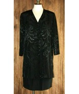 Vintage Impulsive Black Button-Up Long Jacket 3/4 Sleeve With Skirt Dres... - £27.19 GBP