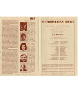 La Boheme Program Metropolitan Opera 1977 Luciano Pavarotti Renata Scotto - £13.93 GBP