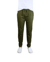 Galaxy By Harvic Men&#39;s Slim Fit Basic Stretch Twill Joggers in Olive-XL - £15.92 GBP