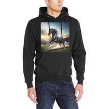 Men&#39;s Prancing Black Horse Hoodie (Made in USA) - £25.63 GBP