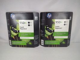 Genuine Hp 950XL Black Ink Cartridges 2-Pack New Genuine Exp 6/2020 Lot Of 2 - £31.32 GBP