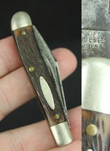 Vintage Pocket Knife Ulster Knife Co Two Blade 1960s Jigged Bone Estate Sale 183 - £27.52 GBP