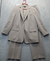 Talbots Two Piece Suit Womens Size 16W Brown Notch Lapel Vented Single B... - $46.39