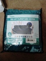 Turquoise Teal  Stretch Velvet Plush Slipcover Furniture 1 Cover - £11.84 GBP