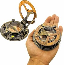 Solid Brass Nautical Sundial Compass Maritime Antique West London Vintage Compas - £22.01 GBP