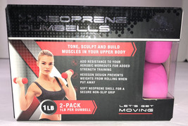 Pair Of 1lb Fuchsia Neoprene Body Sculpting Hand Weights Ships Same Bus DAY-NEW - £11.01 GBP