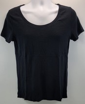 II) Merona The Ultimate Tee Woman Short Sleeve Black Cotton  T-Shirt XL - $182.25 MXN