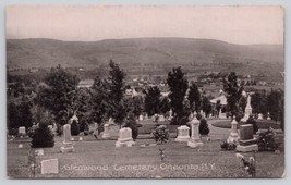 Postcard Glenwood Cemetery Oneonta New York - £7.47 GBP