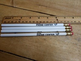 Vintage NOS AT&amp;T Phone Center Wooden Pencils (4) Unsharpened Advertising... - £19.35 GBP