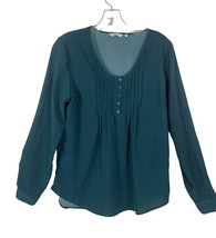 Dockers Green Long Sleeve Geometric Print Top Womens Size Small - $11.69