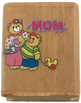 Noteworthy Rubber Stamp Mom Bear Family Son Small Mother Card Making Craft Art - £3.98 GBP