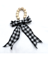 Door Knob Hanger Decor Beads Ribbon Kitchen Bedroom Farmhouse Black Whit... - $10.70