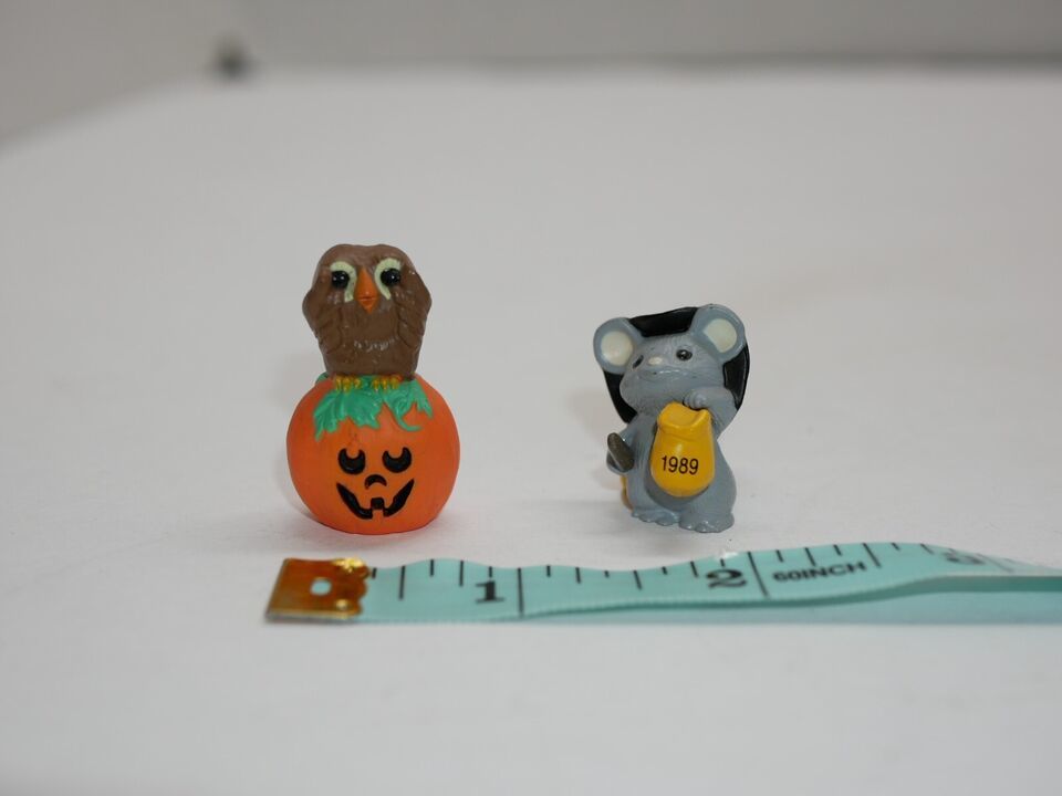 Primary image for VTG 1989 Hallmark Trick Treat Mouse Owl Jacko lantern  Figurine Lot Halloween