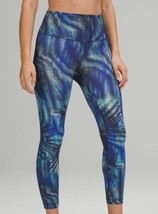 Lululemon Wunder Train High-Rise Tight 25&quot; Foil Shapeshifter Flux Blue W... - $29.39
