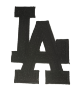 LA - ALL BLACK  LOGO - 3 1/2X 2 1.2&quot; - Embroidered Iron-On/Sew Patch-Fre... - €3,38 EUR