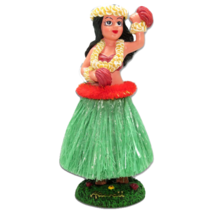 Hula Girl with Flower Dashboard Doll Large 6.5&quot; Hand Painted Hawaiian Ha... - $22.72