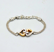 Brighton Jewelry Interlocked Heart Bracelet 8.5&quot; Silver Gold Tone Foreve... - £26.61 GBP