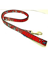 Buckle Down Marvel DEADPOOL 1&quot; Wide 6 Foot Long Dog Leash - £22.20 GBP