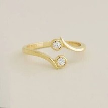 14K Yellow Gold Over 0.15Ct Round Simulated Diamond Adjustable Toe Foot Ring - £50.62 GBP