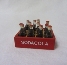 Miniature Wood Crate With 12 Soda Pop Bottles Doll House Shadow Box Collectible - £3.98 GBP