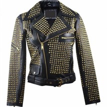 Leather Jacket Zipper Short Jacket, Street Jacket, Biker Jacket Black Outwear, M - £204.39 GBP