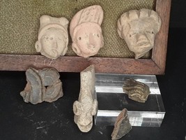 Mexican Pre Columbian Tlatilco Terracotta nice heads Group lot 3 - £103.44 GBP