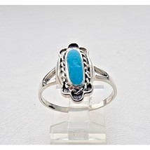 Southwest Style 925 Sterling Silver Natural Turquoise Ring Size 9.75 At - £39.64 GBP