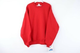 NOS Vintage 90s Streetwear Mens Size Large Blank Crewneck Sweatshirt Red USA - £31.61 GBP